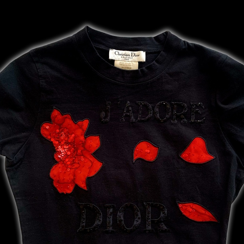 Vintage Christian Dior Black and Red J’adore Dior Shirt - Picture 10 of 14